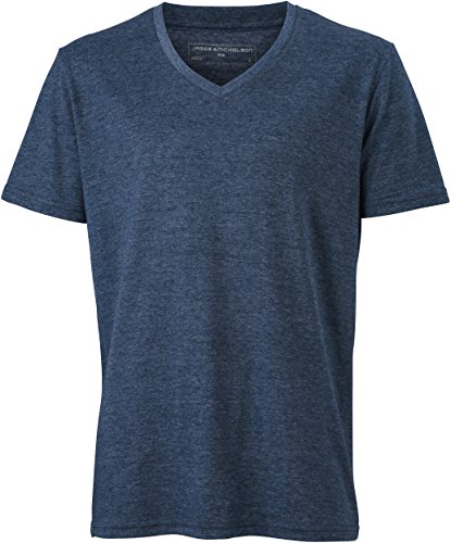 Melange T-Shirt - Farbe: Blue Melange - Größe: XL von James & Nicholson