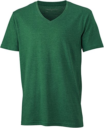 Melange T-Shirt - Farbe: Green Melange - Größe: XL von James & Nicholson