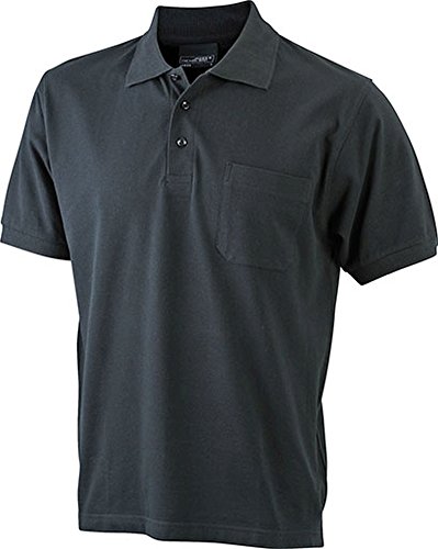 Men's Polo Pocket | black | L im digatex-package von James & Nicholson