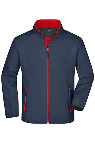 James & Nicholson Herren Raglan Softshelljacke - Klassische Softshelljacke mit Microfleece Innenfutter | Farbe: iron-grey/red | Grösse: XXL von James & Nicholson