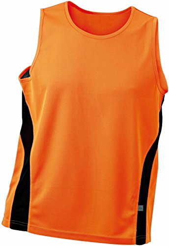 Men's Running Tank/James & Nicholson (JN 305) S M L XL XXL orange/schwarz,L von James & Nicholson