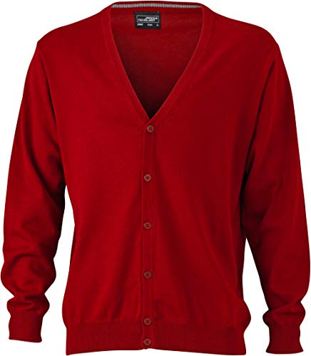 Herren-Cardigan mit V-Ausschnitt - Cardigan für Herren mit V-Ausschnitt Gr. 40, Rouge - Red - Bordeaux Herren-Cardigan mit V-Ausschnitt - Cardigan für Herren mit V-Ausschnitt Gr. 40, Rouge - Red - Bordeaux von James & Nicholson