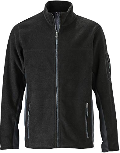 Microfleece Jacke - Farbe: Black/Carbon - Größe: L von James & Nicholson