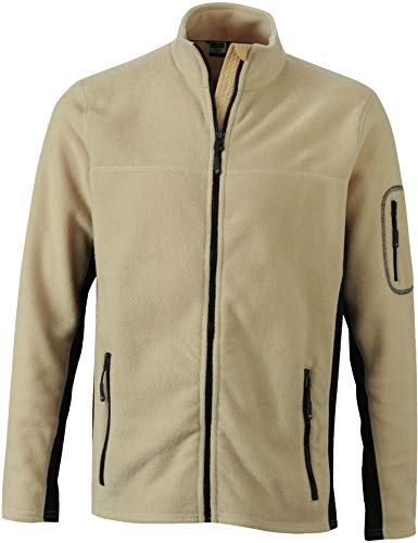 Microfleece Jacke - Farbe: Stone/Black - Größe: L von James & Nicholson