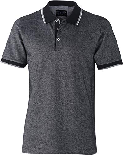 Piqué Polo Bicolor - Farbe: Black/White - Größe: XXL von James & Nicholson