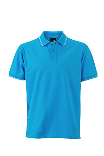 Piqué Polo - Farbe: Turquoise/White - Größe: 3XL von James & Nicholson