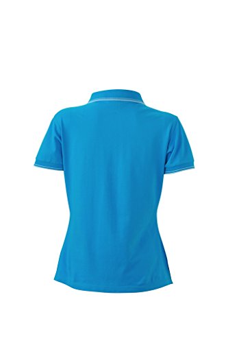 Piqué Polo - Farbe: Turquoise/White - Größe: M von James & Nicholson