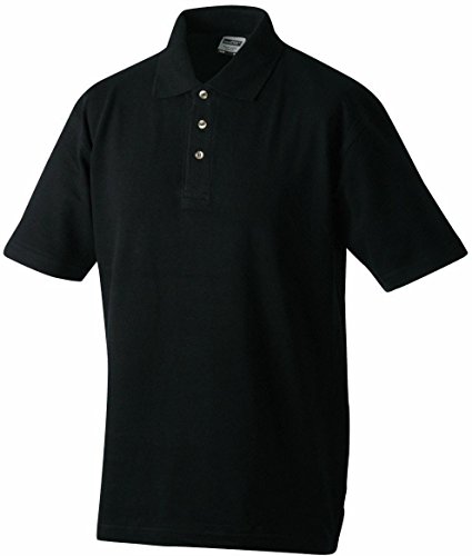 Polo Piqué Medium, Schwarz, L L,Schwarz von James & Nicholson