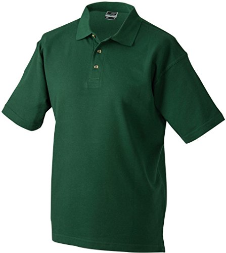 Polo Piqué Medium/James & Nicholson (JN 020) S M L XL XXL 3XL 4XL 5XL, dunkelgrün, 5XL von James & Nicholson