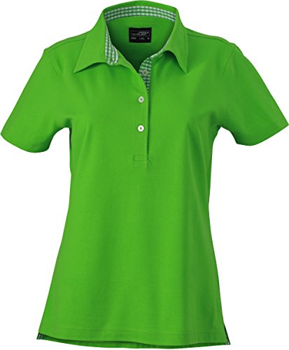 Polo Shirt Karo-Optik - Farbe: Lime Green/Lime Green/White - Größe: XXL von James & Nicholson