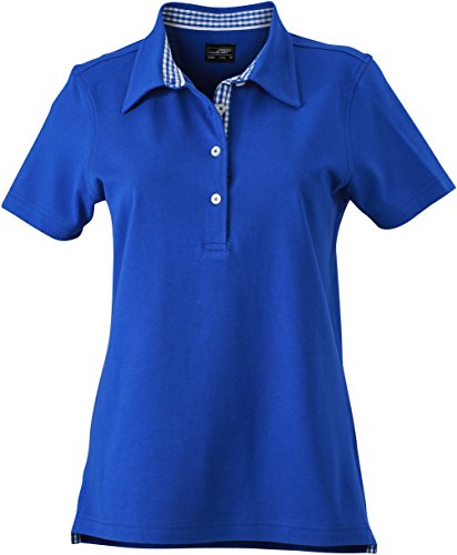 Polo Shirt Karo-Optik - Farbe: Royal/Royal/White - Größe: M von James & Nicholson