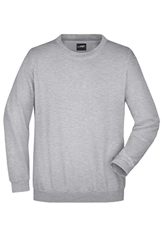 James & Nicholson Sweatshirt Rundhals - Klassischer Sweatpullover für Freizeit und Beruf | Farbe: Grey-Heather | Grösse: L von James & Nicholson