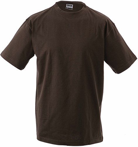 Schweres T-Shirt ohne Seitennähte - Farbe: Brown - Größe: 3XL von James & Nicholson