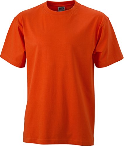 Schweres T-Shirt ohne Seitennähte - Farbe: Dark Orange - Größe: 3XL von James & Nicholson