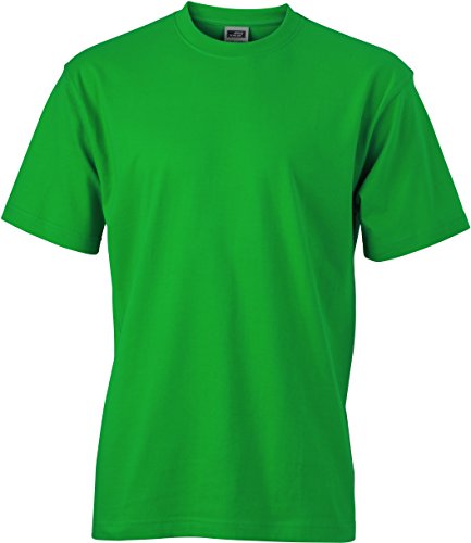 Schweres T-Shirt ohne Seitennähte - Farbe: Fern Green - Größe: XL von James & Nicholson