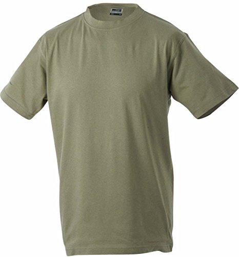 Schweres T-Shirt ohne Seitennähte - Farbe: Khaki - Größe: 3XL von James & Nicholson
