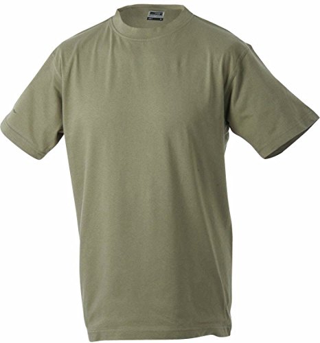 Schweres T-Shirt ohne Seitennähte - Farbe: Khaki - Größe: 4XL von James & Nicholson