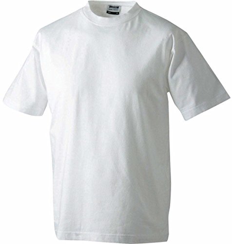 Schweres T-Shirt ohne Seitennähte - Farbe: White - Größe: XL von James & Nicholson