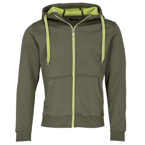 Sportliche Kapuzenjacke mit Fleecefutter - für Herren Farbe olive/lime green Größe 2XL von James & Nicholson