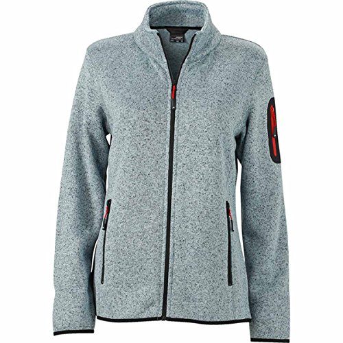 Strickfleece Jacke - Farbe: Dark Grey Melange/Silver - Größe: XXL von James & Nicholson