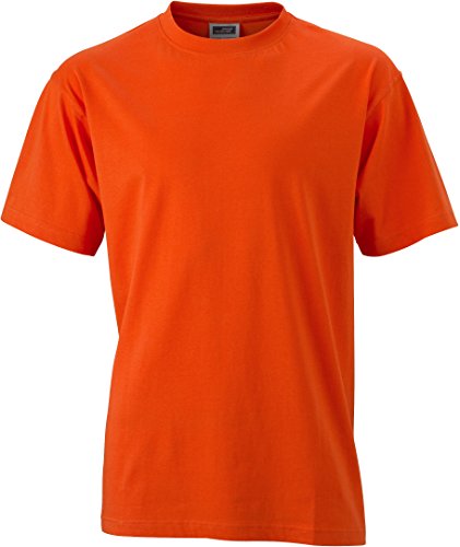 T-Shirt Ohne Seitennähte - Farbe: Dark Orange - Größe: L von James & Nicholson
