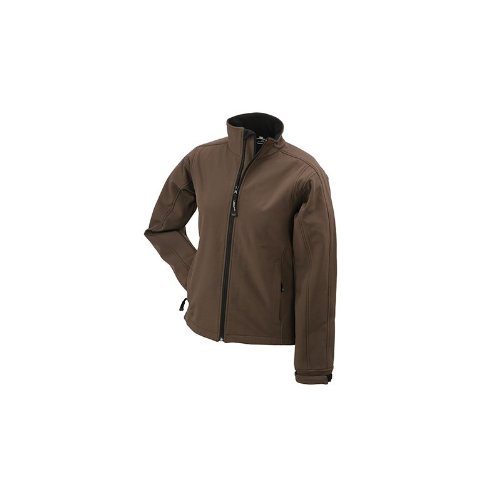 Trendige Damen-Jacke aus Softshell braun XXL von James & Nicholson