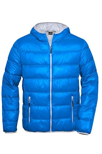 James & Nicholson Herren Daunenjacke ultraleicht - Trendige Daunenjacke für die Übergangszeit | Farbe: blue/silver | Grösse: XXL von James & Nicholson