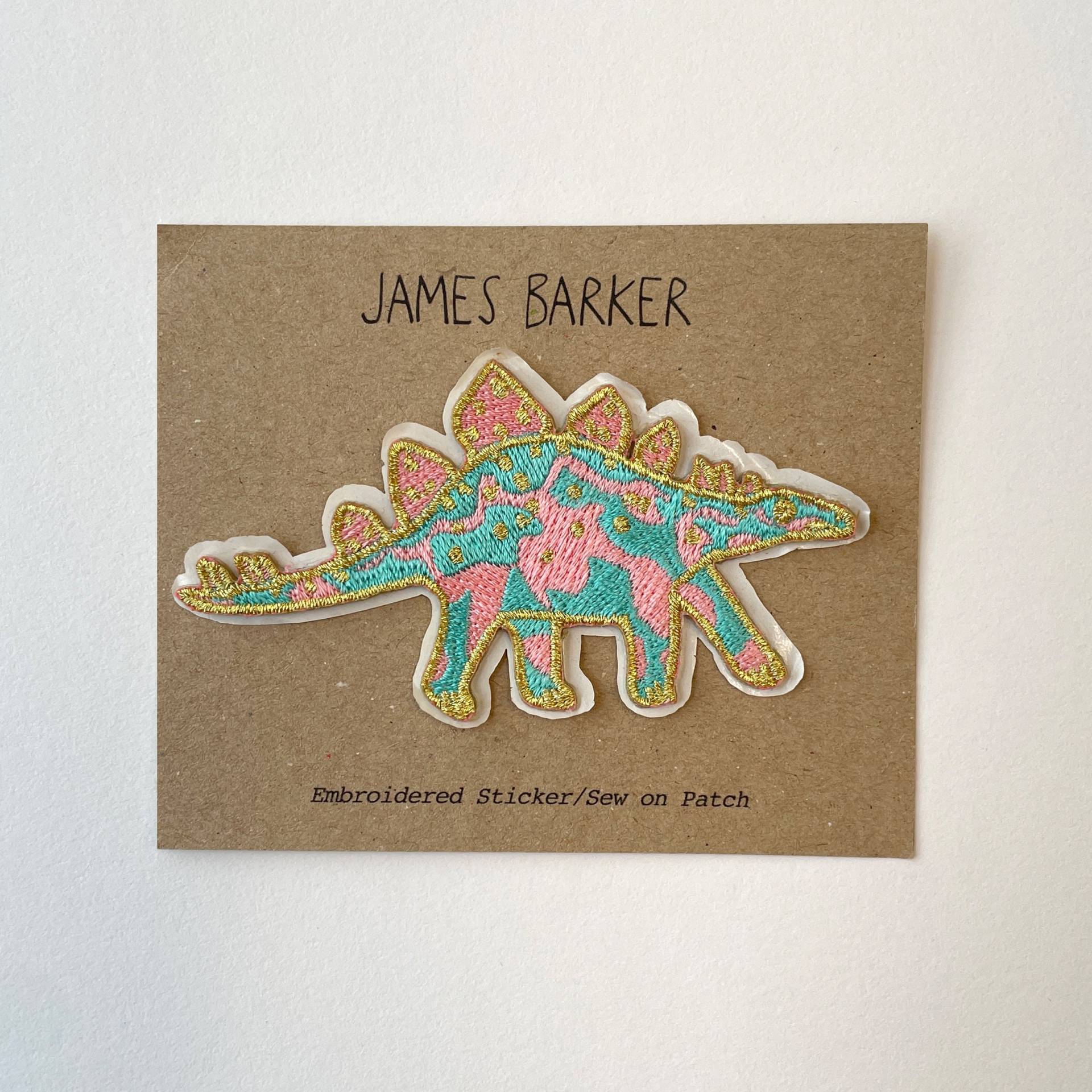 Dinosaurier Bestickter Aufnäher - Stegosaurus, Aufnäher, Aufkleber Anstecker, Geschenk von JamesBarkerDraws