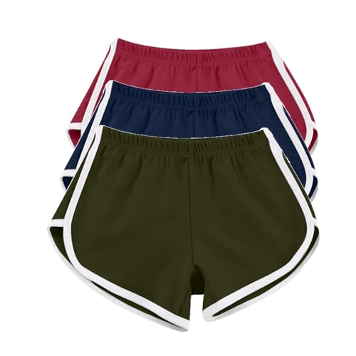 Jamicy 3er Kurze Hosen Damen Shorts Sommer Damen-Shorts Sport Sweatshorts Jogging Sportshorts Atmungsaktive Sporthose Leicht Trainingsshorts Stretch Turnhose Deals 17 Armeegrün M von Jamicy