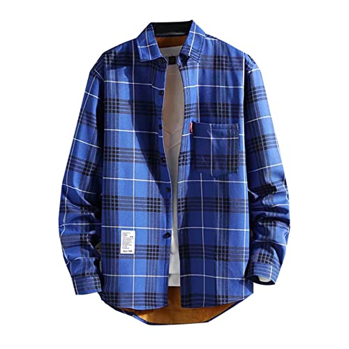 Jamicy Hemd Herren Karierte Fleece Langarmhemd Freizeithemden Basic Strickjacke Lässig Cardigan mit Tasten Tasche Herbstshirt Winter Classic Übergangsjacke Gutscheine Blau M Jamicy Hemd Herren Karierte Fleece Langarmhemd Freizeithemden Basic Strickjacke Lässig Cardigan mit Tasten Tasche Herbstshirt Winter Classic Übergangsjacke Gutscheine Blau M von Jamicy