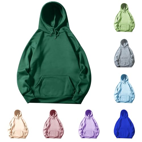 Jamicy Hoodie Herren Kapuzenpullover Einfarbig Sweatshirt mit Kapuze Casual Pullover Basic Hooded Sweat Lässig Longsleeve Classic Männer Hoodies Comfortable Hoody Sale Herren Armeegrün XXL von Jamicy