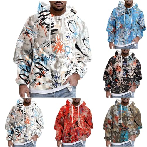 Jamicy Hoodie Herren Sweatjacke Langarm Druck Sweatshirt mit Kapuze Pullover Longsleeve Kapuzenjacke Sport Kapuzenpullover Tunnelzug Kaputzensweatjacke Freizeit Kapuzenshirt Meine 01 Mehrfarbig M von Jamicy