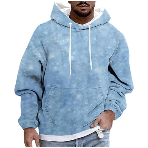 Jamicy Hoodie Herren Sweatjacke Langarm Druck Sweatshirt mit Kapuze Pullover Longsleeve Kapuzenjacke Sport Kapuzenpullover Tunnelzug Kaputzensweatjacke Kapuzenshirt Sale Angebote 08 Hellblau XXL von Jamicy