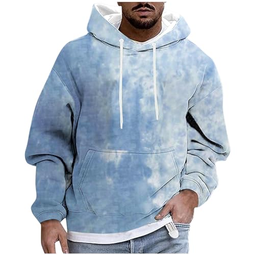 Jamicy Hoodie Herren Sweatjacke Langarm Druck Sweatshirt mit Kapuze Pullover Longsleeve Kapuzenjacke Sport Kapuzenpullover Tunnelzug Kaputzensweatjacke Kapuzenshirt Warehouse Deal 15 Hellblau XL von Jamicy