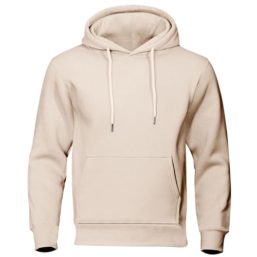 Jamicy Hoodie Herren Sweatshirt mit Kapuze Casual Pullover Hoody Männer Einfarbig Kapuzenpullover Baumwolle Oberteil Frühling und Herbst Longsleeve Regular Fit Angebote Khaki XL von Jamicy