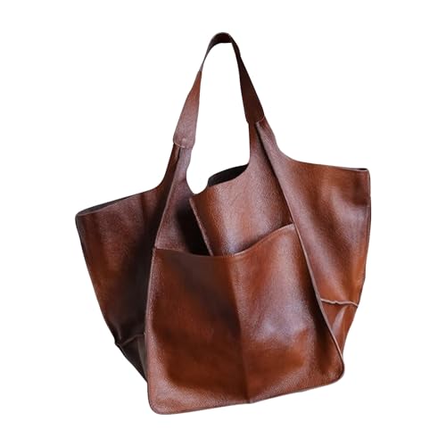 Jamicy Vintage Damen Handtasche,Großes Umhängetasche aus PU-Leder,Weiches,Schlicht und Stilvoll,Reisetasche,Tasche Mit Breitem Schultergurt,Perfekte Mischung aus Vintage und Modernen Stilen (Khaki) von Jamicy