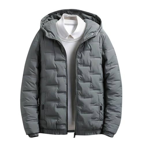 Jamicy Winterjacke Herren Daunenjacke mit Kapuze Einfarbig Softshelljacke Winter Warme Jacke Leichte Steppjacke Bequeme Kapuzenjacke Lässig Outdoorjacke Outlet Angebote Grün 4XL von Jamicy