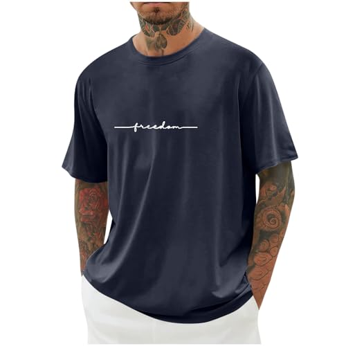 Oversized Tshirt Herren Mode Sommer Kurzarm Rundhals T-Shirt mit Kreativen Buchstaben Vintage Drucken Casual Lose Oberteile Baumwolle Lang Tops Shirt Männer Sportshirts Sale Angebote DunkelblauXXL Oversized Tshirt Herren Mode Sommer Kurzarm Rundhals T-Shirt mit Kreativen Buchstaben Vintage Drucken Casual Lose Oberteile Baumwolle Lang Tops Shirt Männer Sportshirts Sale Angebote DunkelblauXXL von Jamicy