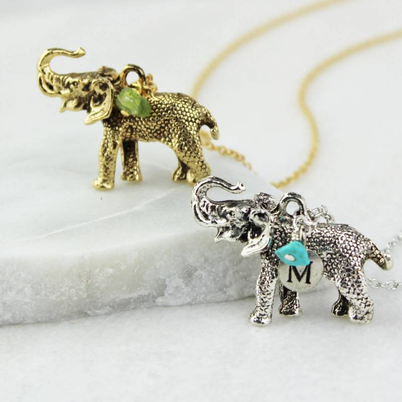 Elaphant Charm Halskette - Personalisiert Geburtsstein 18 21-30 Geburtstagsgeschenk Für Sie März von JamieLondonJewellery