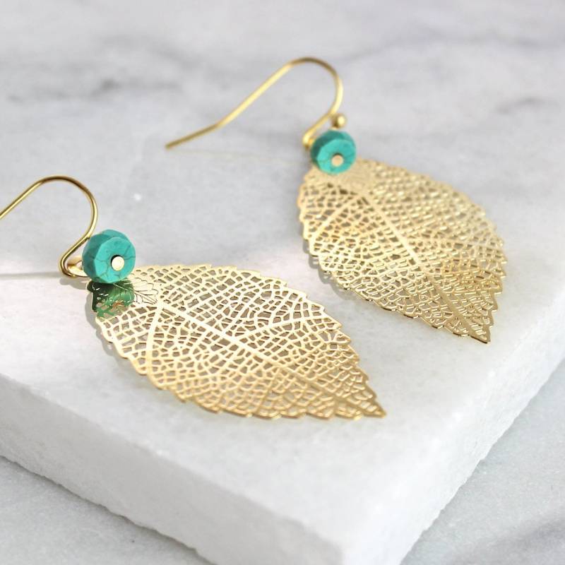 Personalisierte Blatt Ohrringe - Geschenk Für Ihre Mutter Muttertag von JamieLondonJewellery