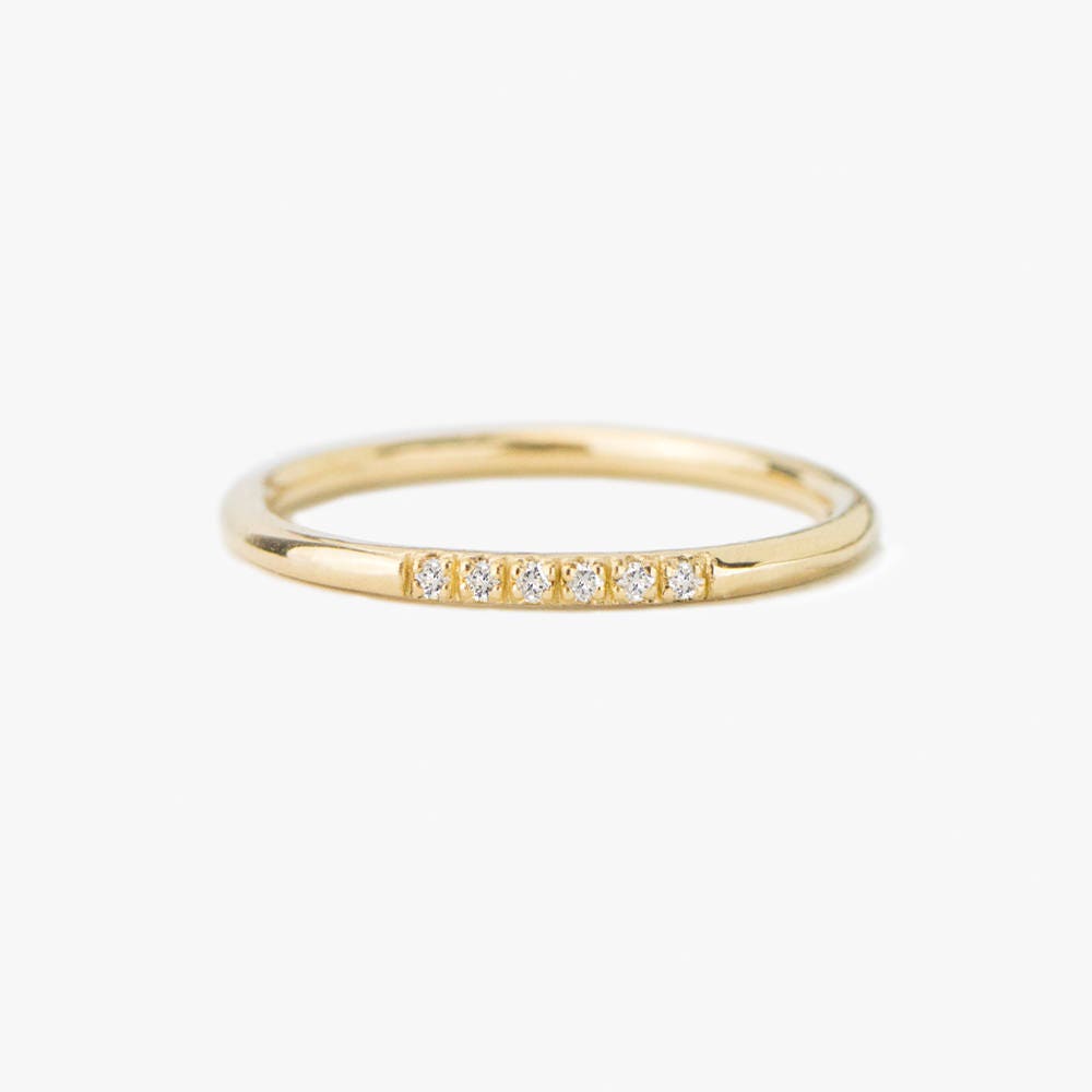 Diamant Ring, Halb Eternity Ehering, Verlobungsring, Solid Gold 14K Stapelring von JamieParkJewelry