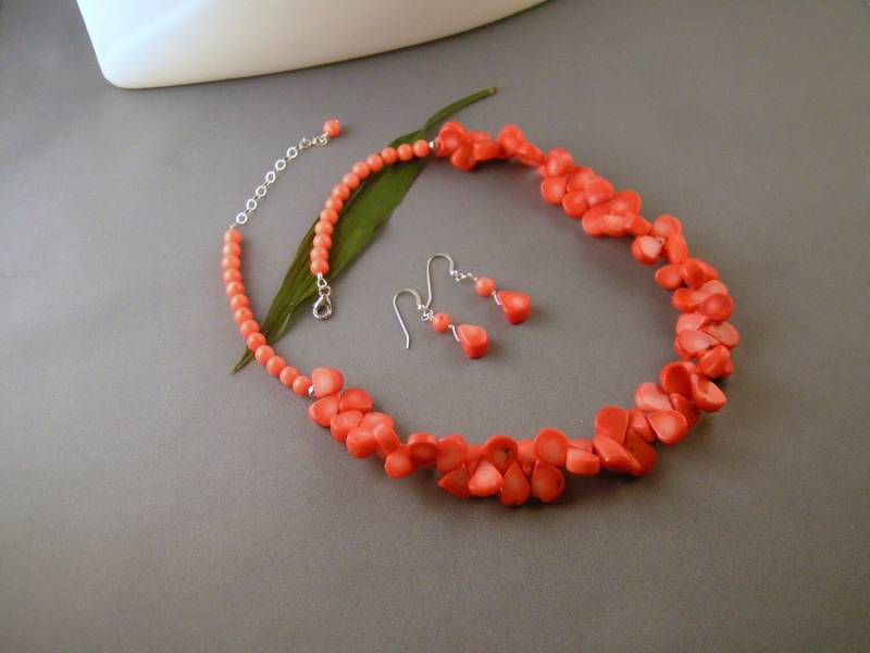 Lachs Koralle Teardrop Set - "Lachs Cheria" Lachs Koralle Teardrop Set - "Lachs Cheria" von Jamilary