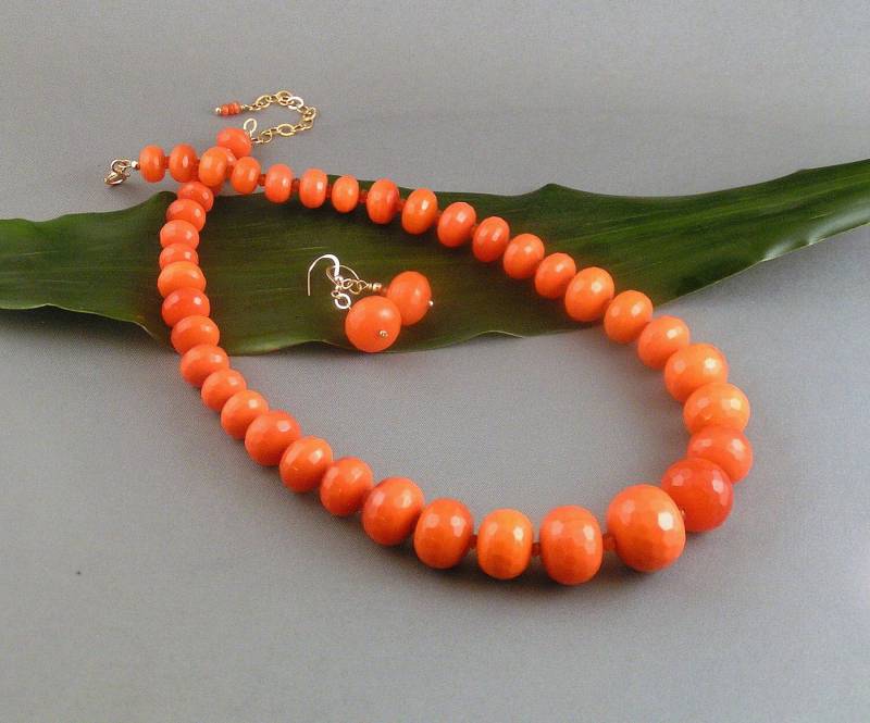 Orange Gefärbt Jade - Rondelle "Geschmack Der Regenbogen" Orange Gefärbt Jade - Rondelle "Geschmack Der Regenbogen" von Jamilary