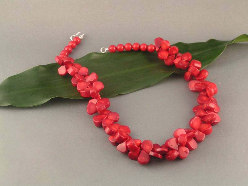 Rote Koralle Teardrop Set - "Rote Cheria" von Jamilary