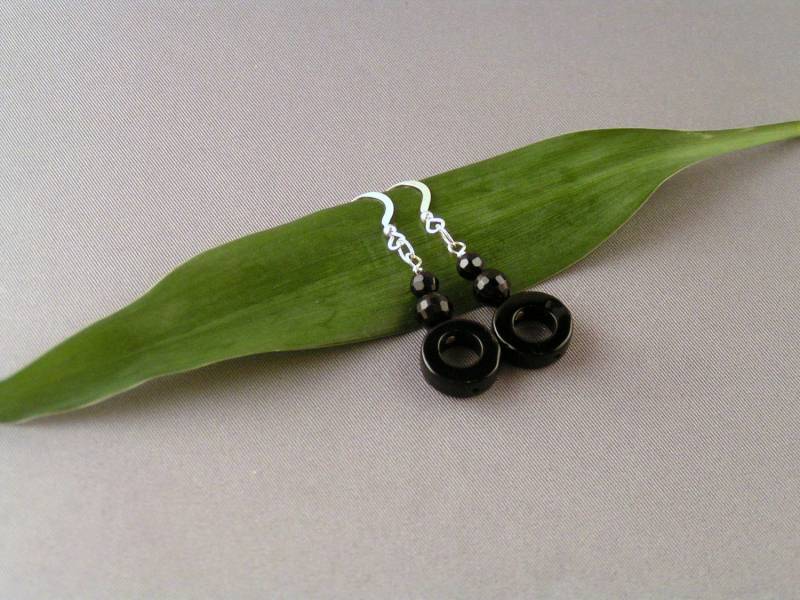 Verkauf - Onyx-Kreis Ohrringe Verkauf - Onyx-Kreis Ohrringe von Jamilary