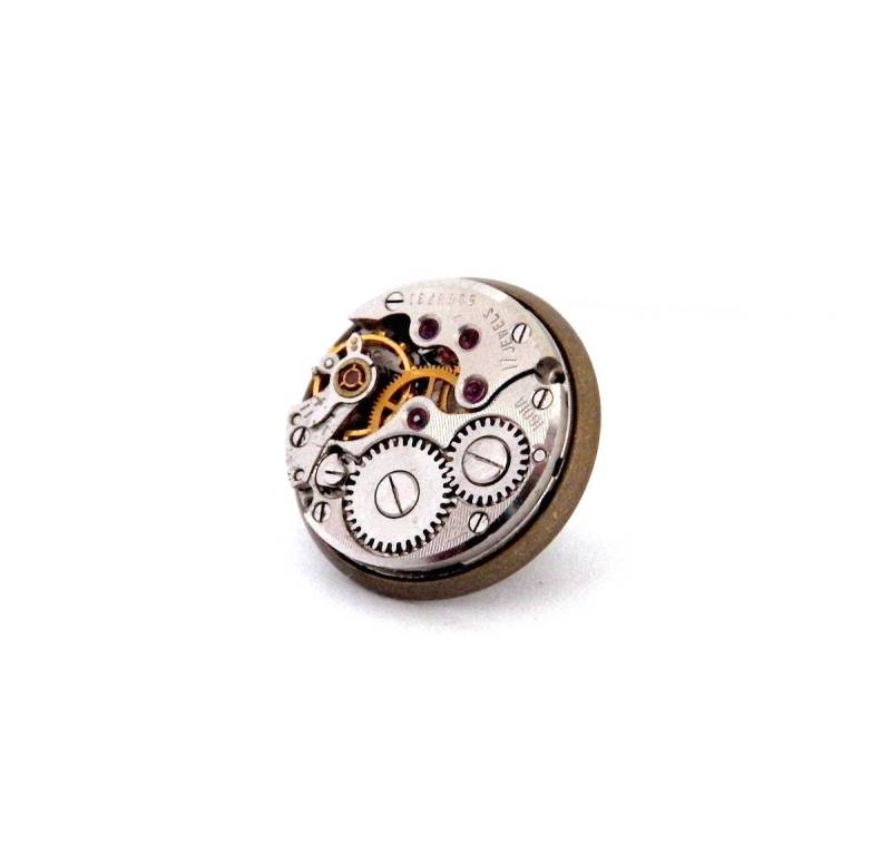 steampunk Anstecknadel/Krawattennadel Brosche. Vintage Uhrwerk Bronze Pin Badge. Hochzeit Accessoire von Jamlincrow