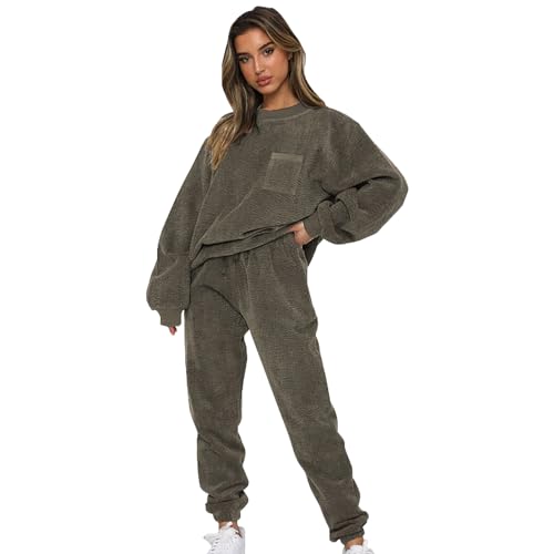 Jamron Damen Cord 2 Teiliger Trainingsanzug Jogginganzug Herbst Winter Flauschige Freizeitkleidung Set SN070299 Armeegrün XL Jamron Damen Cord 2 Teiliger Trainingsanzug Jogginganzug Herbst Winter Flauschige Freizeitkleidung Set SN070299 Armeegrün XL von Jamron