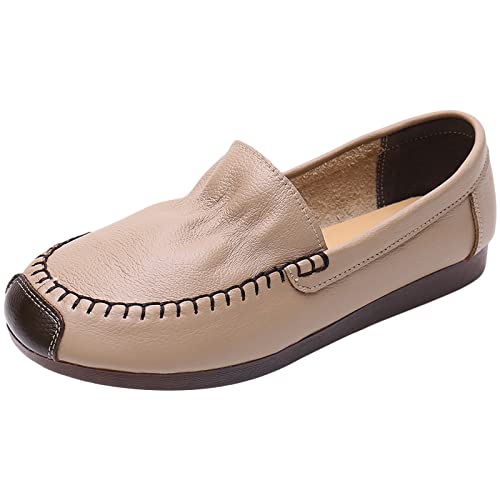 Jamron Damen Echtleder Weite Passform Loafers Weiche Sohle Ballerinas Leicht Bequeme Slip On Wanderschuhe Kamel EU39.5 Jamron Damen Echtleder Weite Passform Loafers Weiche Sohle Ballerinas Leicht Bequeme Slip On Wanderschuhe Kamel EU39.5 von Jamron