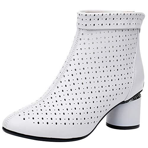 Jamron Damen Elegant Blockabsatz Stiefeletten Atmungsaktiv Ausgehöhlt Sommer Booties Pumps Weiß SN02542 EU40 Jamron Damen Elegant Blockabsatz Stiefeletten Atmungsaktiv Ausgehöhlt Sommer Booties Pumps Weiß SN02542 EU40 von Jamron
