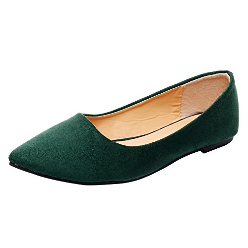 Jamron Damen Spitze Ballerinas Leicht Flatche Pumps Grün SN02722 EU41.5 von Jamron